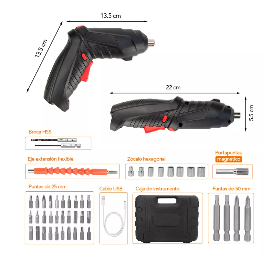 DESTORNILLADOR ELECTRICO INALAMBRICO - DELIVERY GRATIS